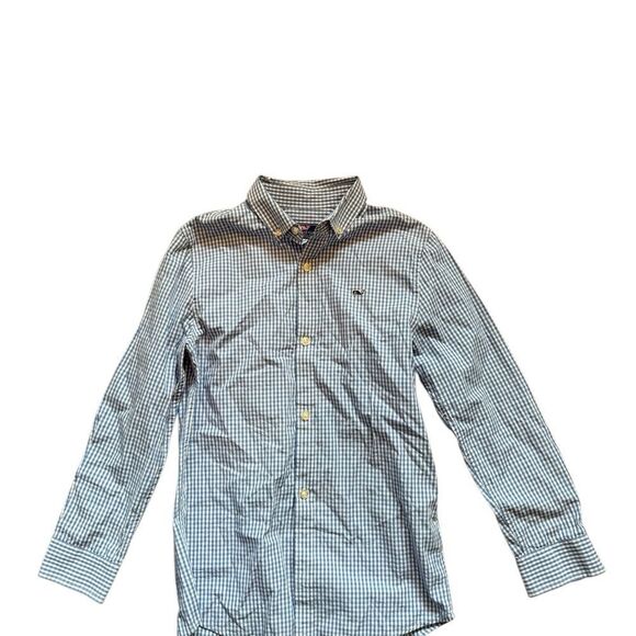 Vineyard Vines Whale Shirt Blue Checked Button Down Shirt Size S Non Smoking - Picture 1 of 12
